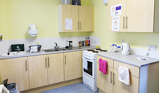 Kitchen: Students and staff collaborate to keep our communal kitchen tidy
